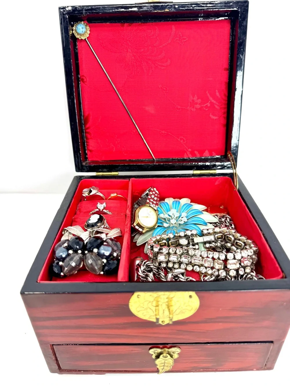 Vintage Deco-page “Empress & Ladies in Waiting” Estate Lot Jewelry Box Bundle